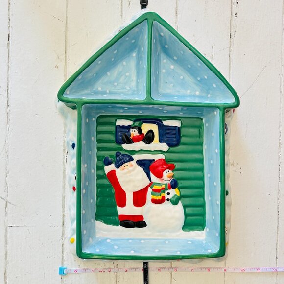Elements Christmas Chip & Dip Santa, Snowman, Penguin Snow Ceramic Serving Dish - Picture 8 of 10